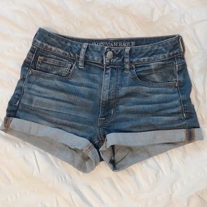 High rise jean shorts